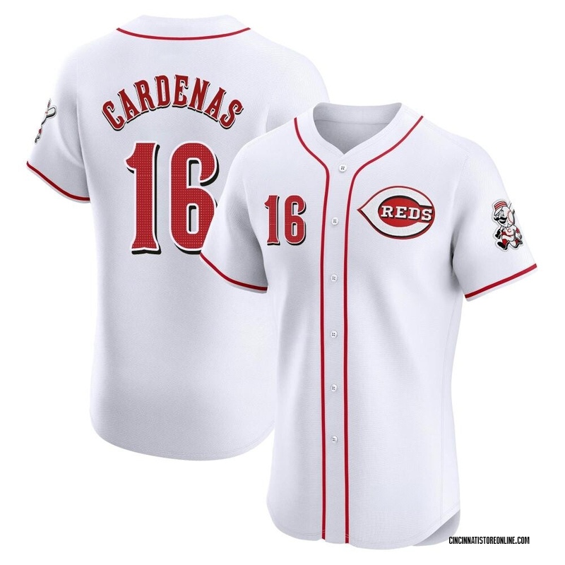 Leo Cardenas Men's Cincinnati Reds Home Patch Jersey - White Elite