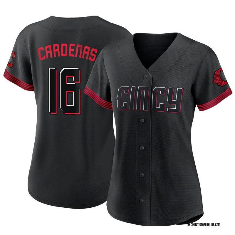 Leo Cardenas Women's Cincinnati Reds 2023 City Connect Jersey - Black Authentic