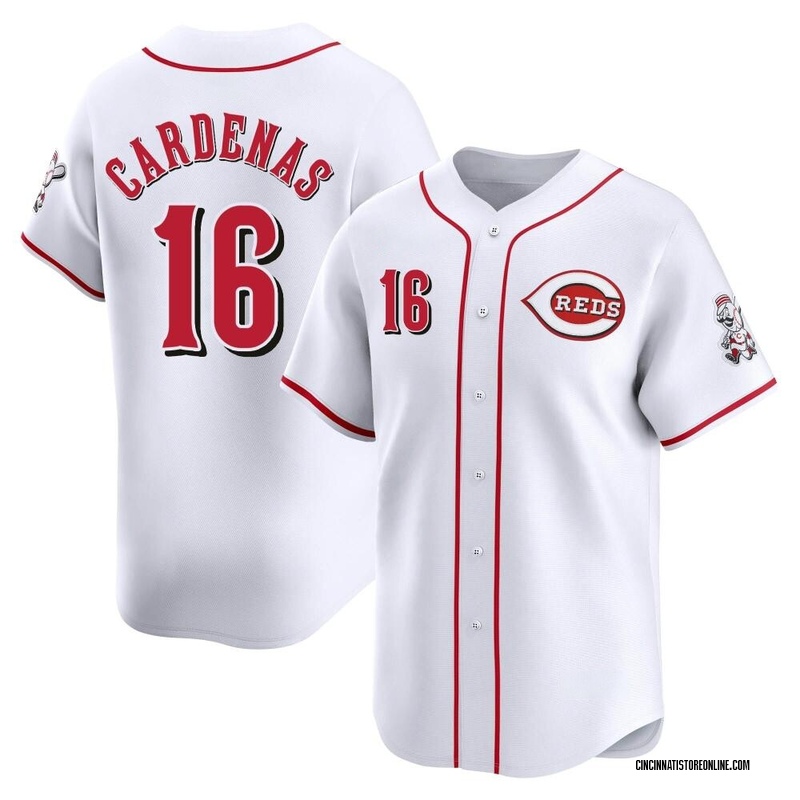 Leo Cardenas Youth Cincinnati Reds Home Jersey - White Limited