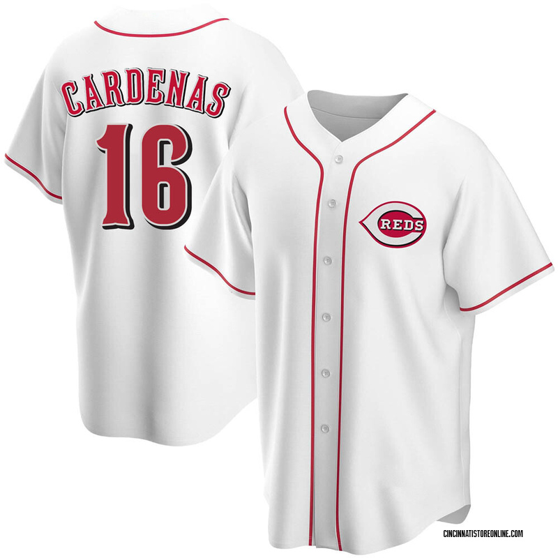 Leo Cardenas Youth Cincinnati Reds Home Jersey - White Replica
