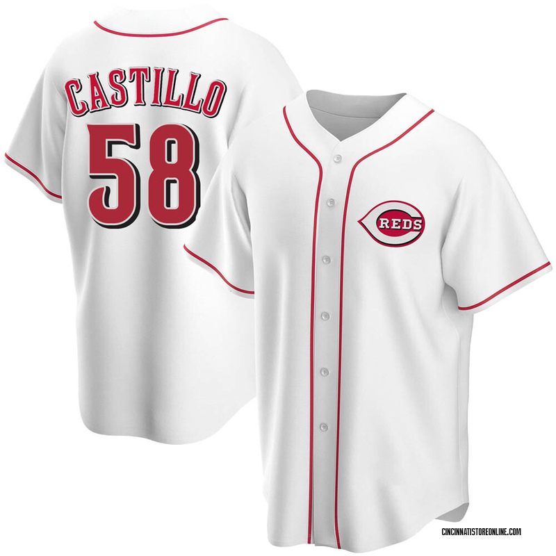 Luis Castillo Men's Cincinnati Reds Home Jersey - White Replica