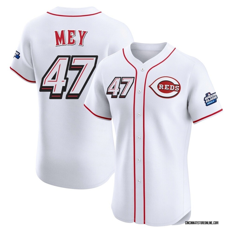 Luis Mey Men's Cincinnati Reds 2025 Speedway Classic Alternate Jersey - White Elite