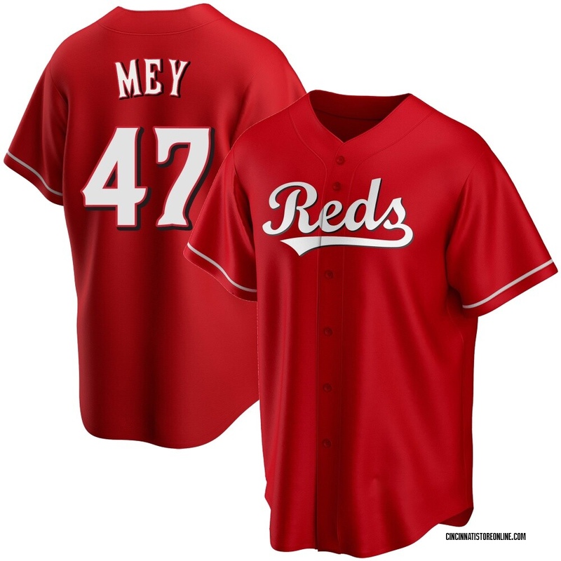 Luis Mey Men's Cincinnati Reds Alternate Jersey - Red Replica