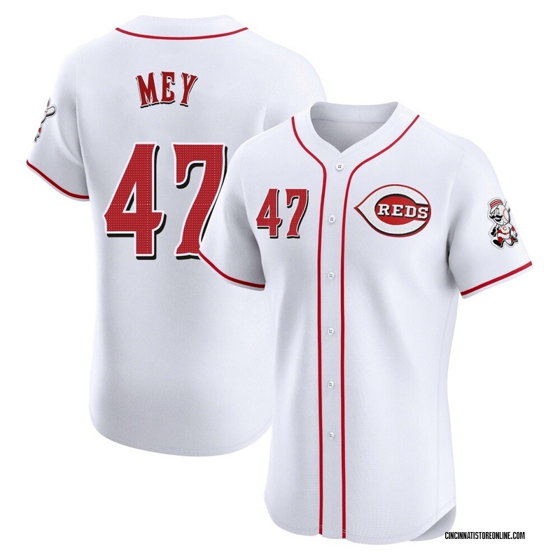 Luis Mey Men's Cincinnati Reds Home Jersey - White Elite