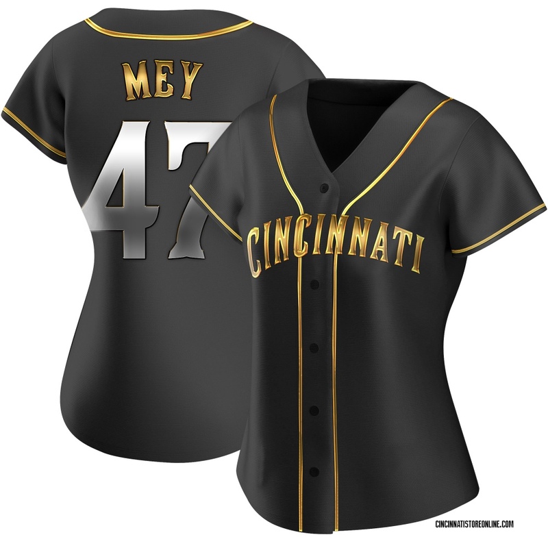 Luis Mey Women's Cincinnati Reds Alternate Jersey - Black Golden Replica