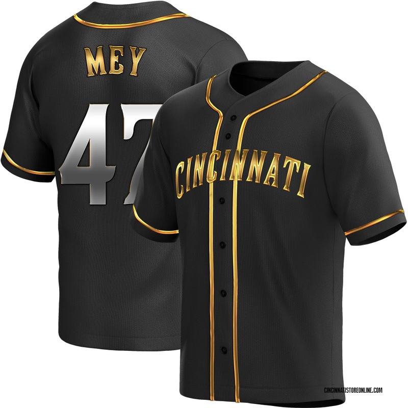 Luis Mey Youth Cincinnati Reds Alternate Jersey - Black Golden Replica