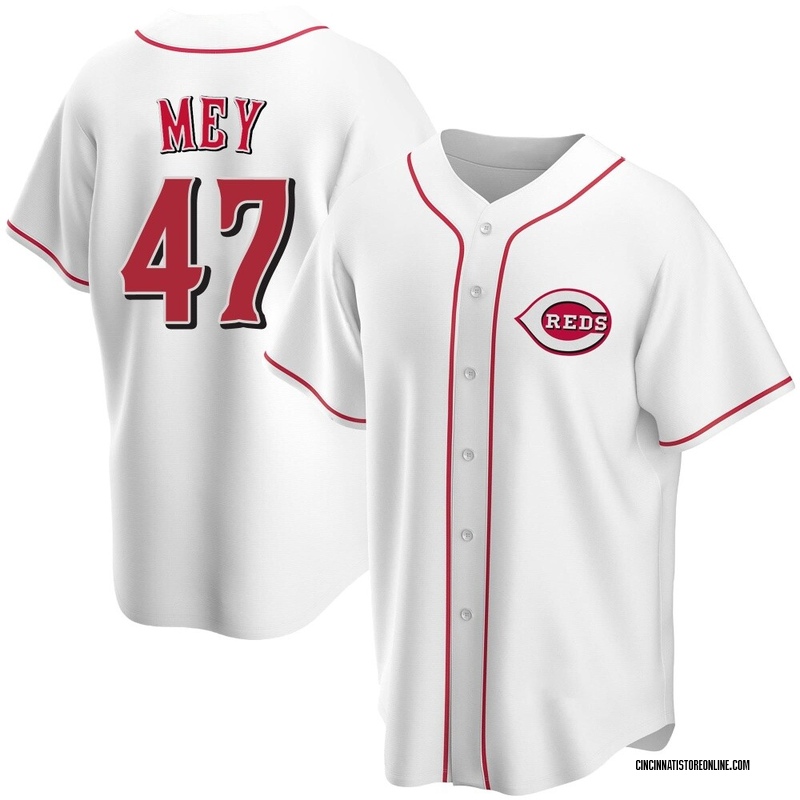 Luis Mey Youth Cincinnati Reds Home Jersey - White Replica