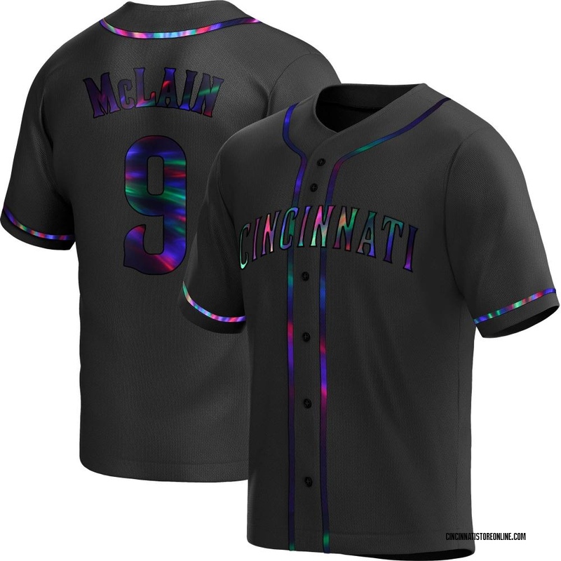 Matt McLain Men's Cincinnati Reds Alternate Jersey - Black Holographic Replica