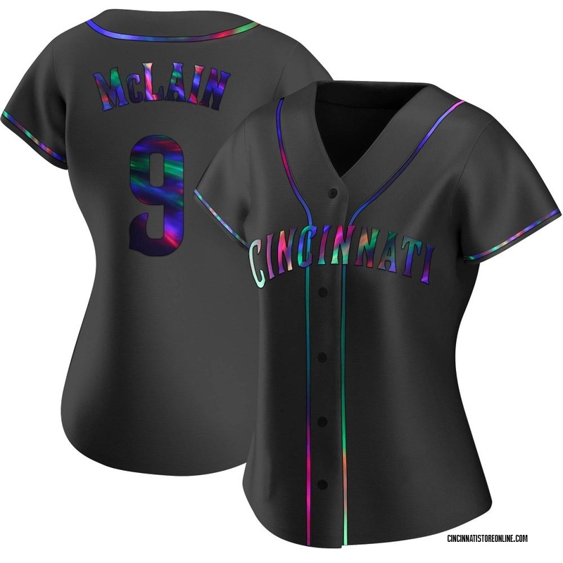 Matt McLain Women's Cincinnati Reds Alternate Jersey - Black Holographic Replica