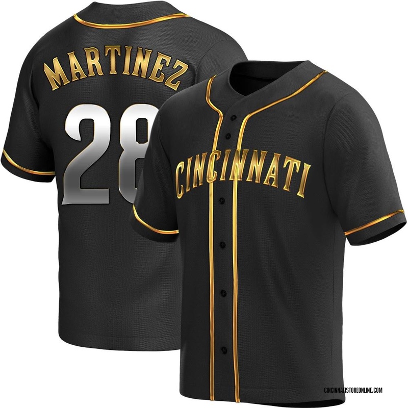 Nick Martinez Men's Cincinnati Reds Alternate Jersey - Black Golden Replica