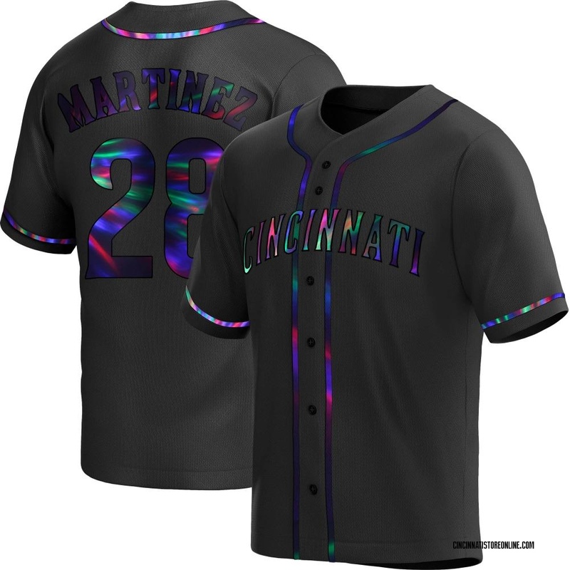 Nick Martinez Men's Cincinnati Reds Alternate Jersey - Black Holographic Replica