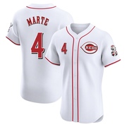 Noelvi Marte Men's Cincinnati Reds Home Jersey - White Elite