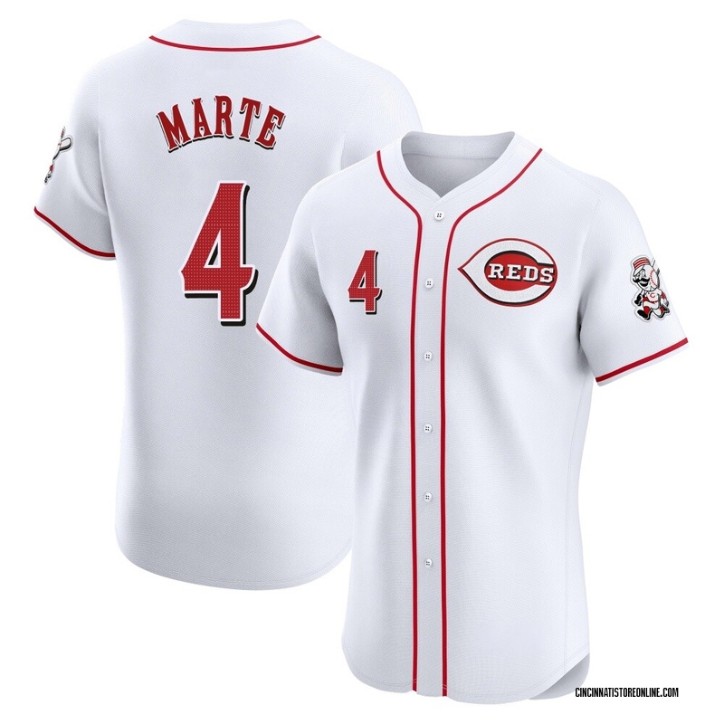 Noelvi Marte Men's Cincinnati Reds Home Patch Jersey - White Elite