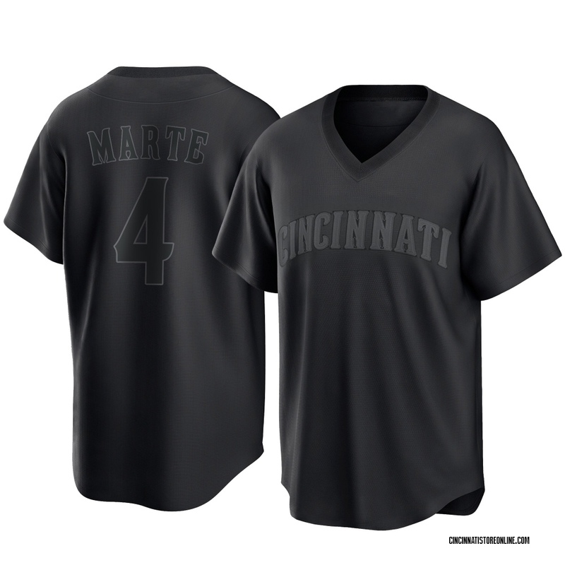 Noelvi Marte Men's Cincinnati Reds Pitch Fashion Jersey - Black Replica