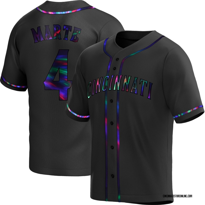 Noelvi Marte Youth Cincinnati Reds Alternate Jersey - Black Holographic Replica