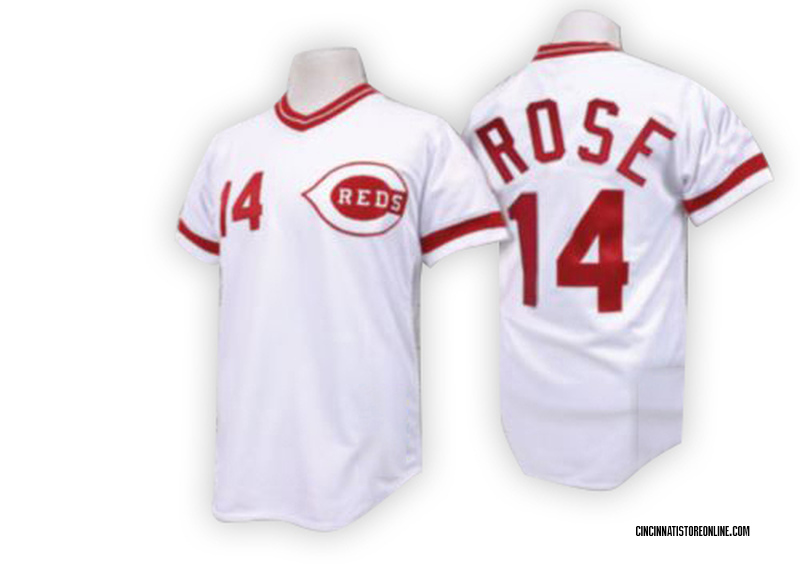 Pete Rose Men's Cincinnati Reds Throwback Jersey - White Authentic