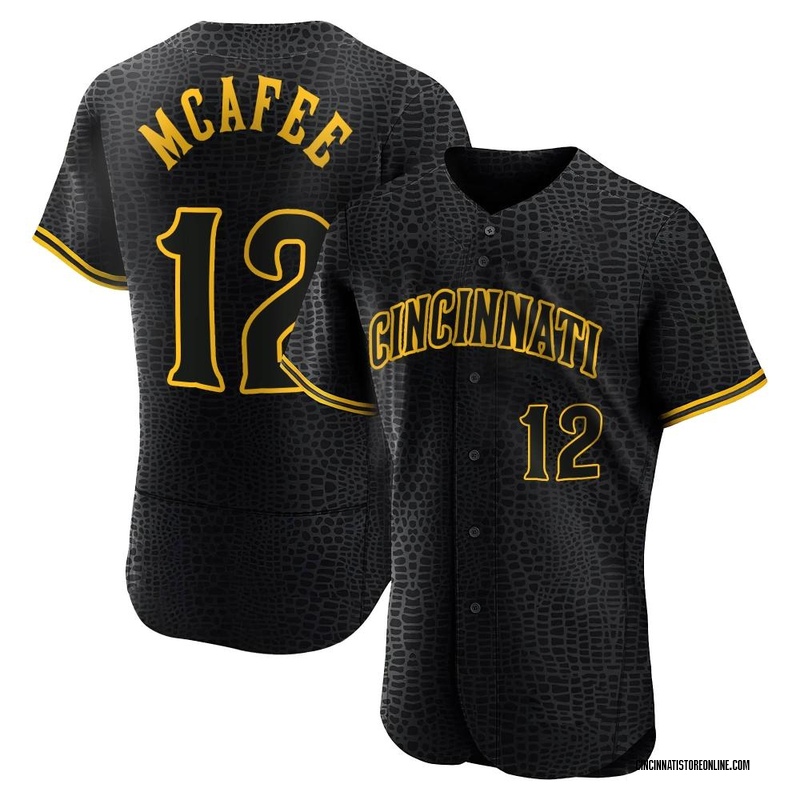 Quincy Mcafee Men's Cincinnati Reds Snake Skin City Jersey - Black Authentic