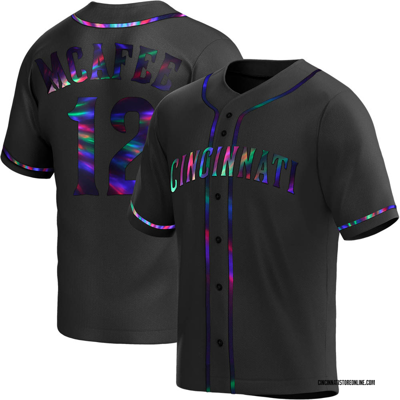 Quincy Mcafee Youth Cincinnati Reds Alternate Jersey - Black Holographic Replica