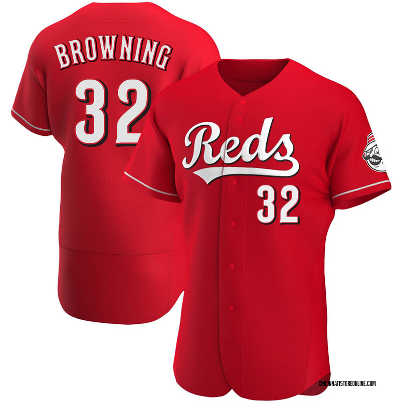 Tom Browning Men's Cincinnati Reds Alternate Jersey - Red Authentic