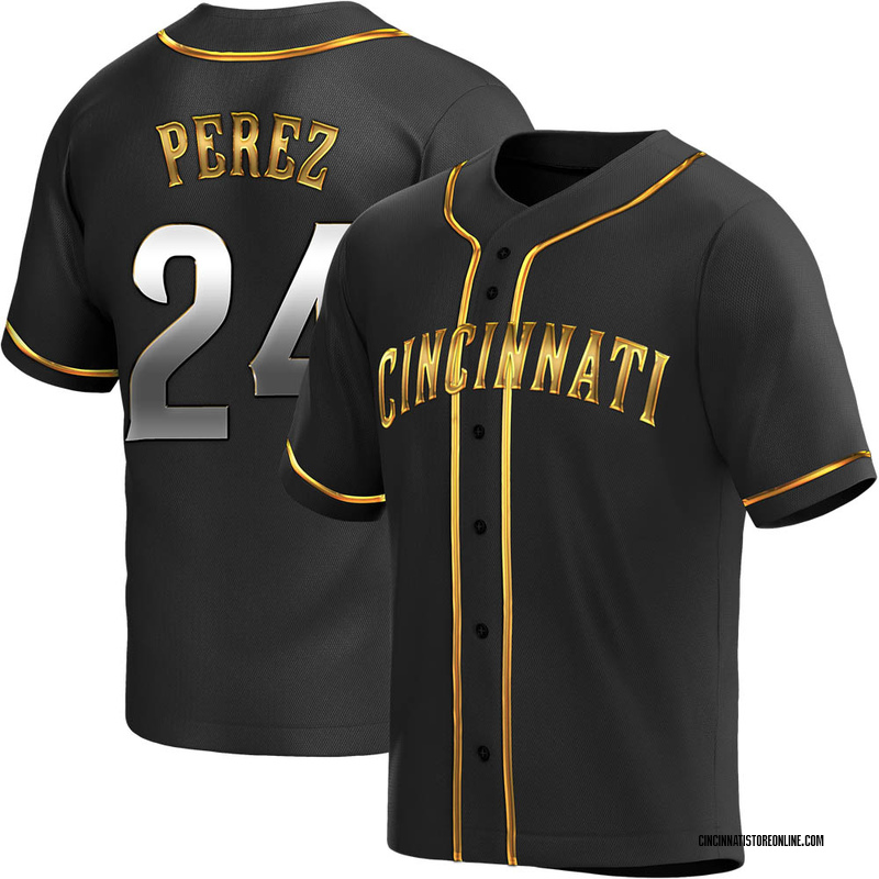 Tony Perez Men's Cincinnati Reds Alternate Jersey - Black Golden Replica