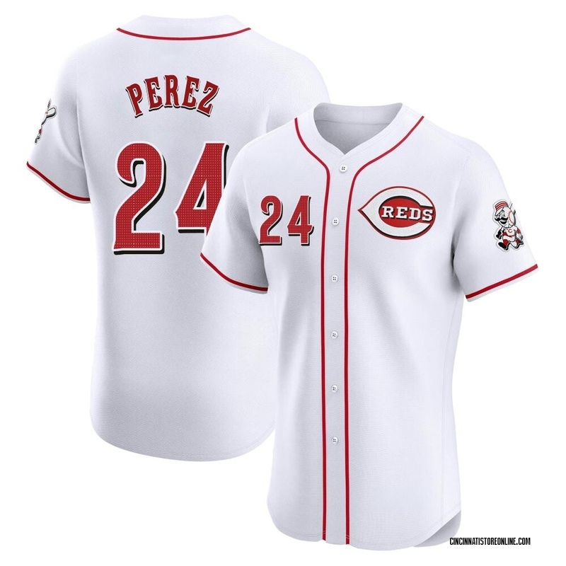 Tony Perez Men's Cincinnati Reds Home Patch Jersey - White Elite