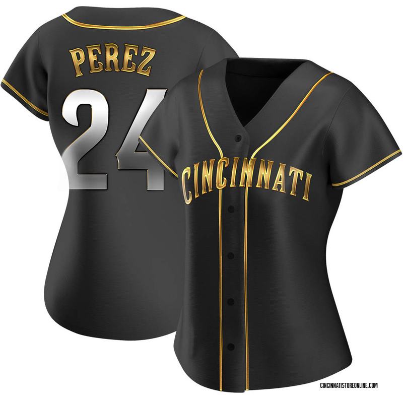 Tony Perez Women's Cincinnati Reds Alternate Jersey - Black Golden Replica