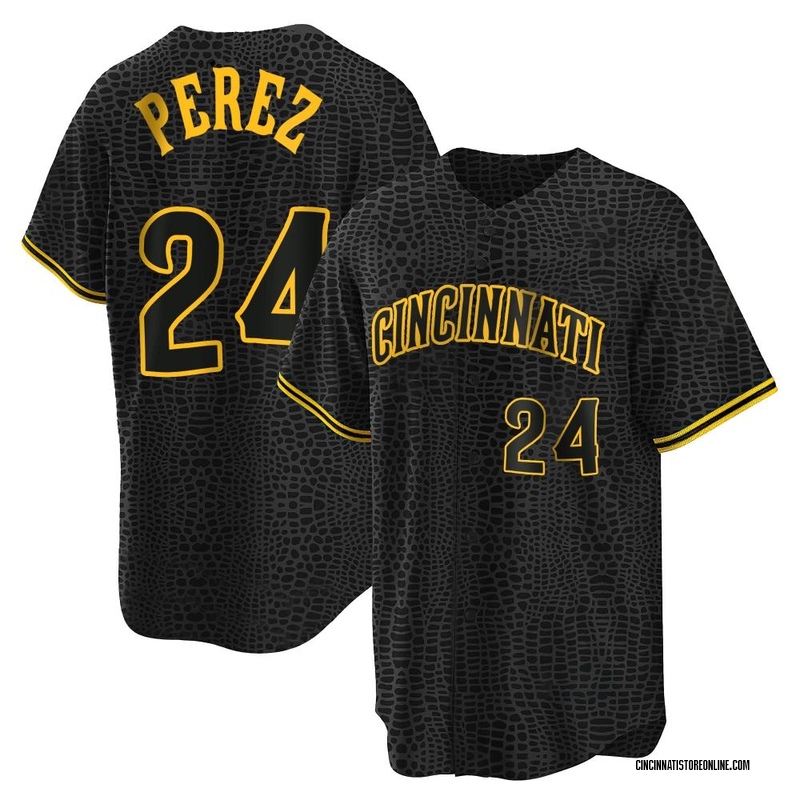 Tony Perez Youth Cincinnati Reds Snake Skin City Jersey - Black Replica