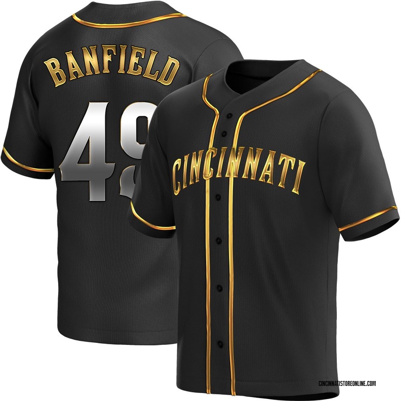 Will Banfield Men's Cincinnati Reds Alternate Jersey - Black Golden Replica