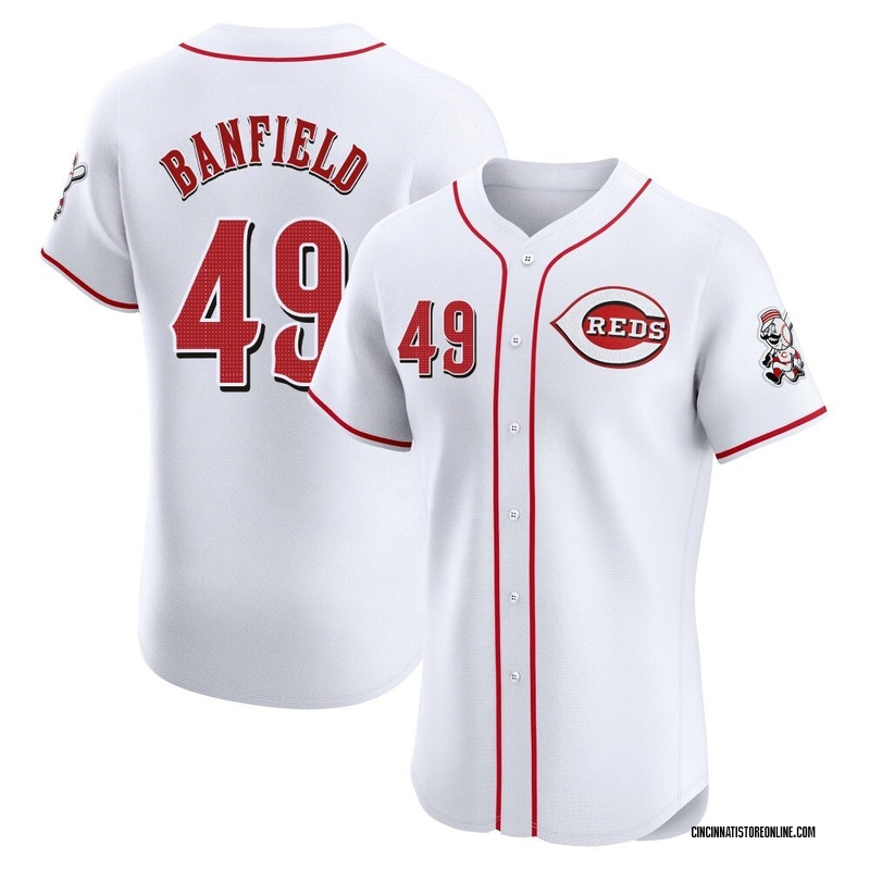 Will Banfield Men's Cincinnati Reds Home Patch Jersey - White Elite