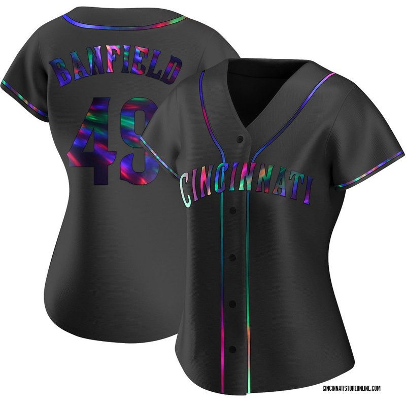 Will Banfield Women's Cincinnati Reds Alternate Jersey - Black Holographic Replica