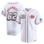 Zachary McCambley Youth Cincinnati Reds 2025 Speedway Classic Alternate Jersey - White Limited