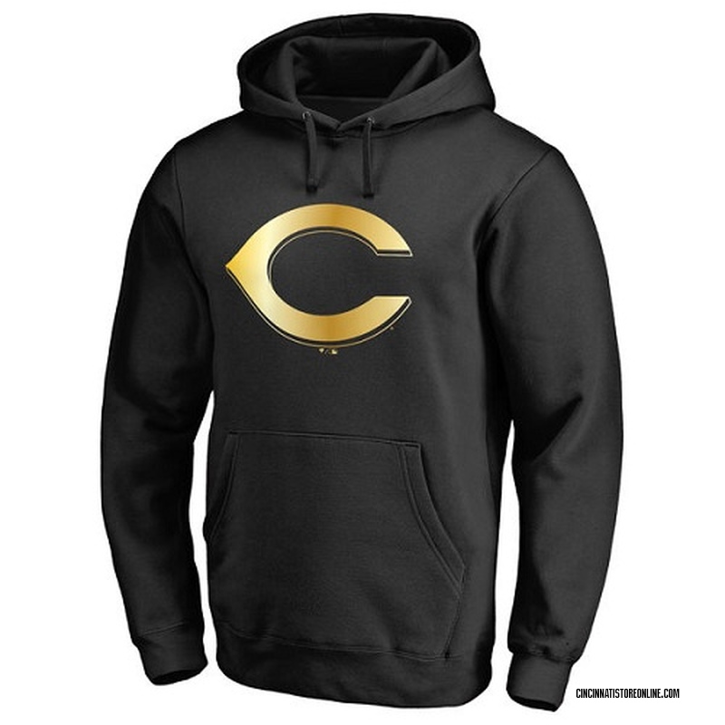 Men's Cincinnati Reds Collection Pullover Hoodie - Black - Gold